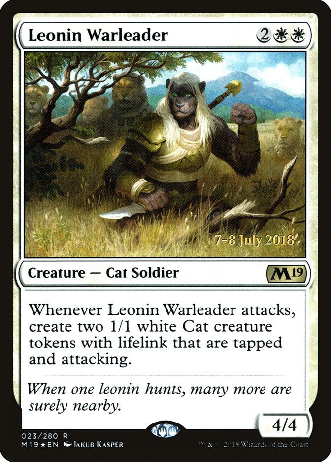 Leonin Warleader [Core Set 2019 Prerelease Promos] | Deep Dive Games St. Marys