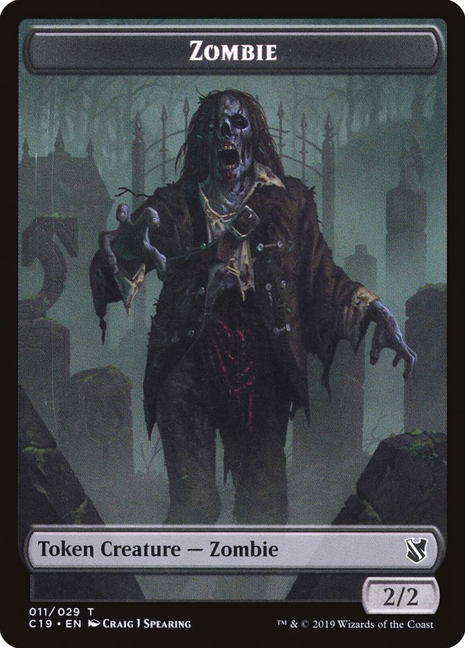 Zombie (010) // Zombie (011) Double-Sided Token [Commander 2019 Tokens] | Deep Dive Games St. Marys