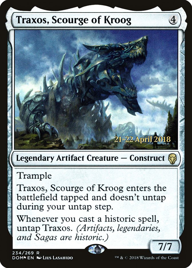 Traxos, Scourge of Kroog [Dominaria Prerelease Promos] | Deep Dive Games St. Marys