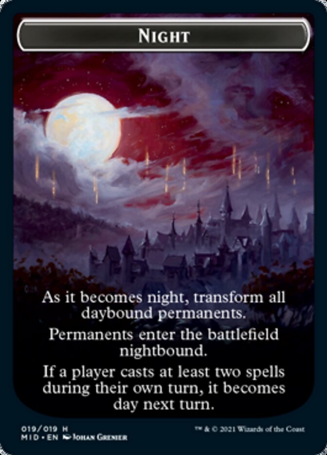 Day // Night Double-Sided Token [Innistrad: Midnight Hunt Tokens] | Deep Dive Games St. Marys