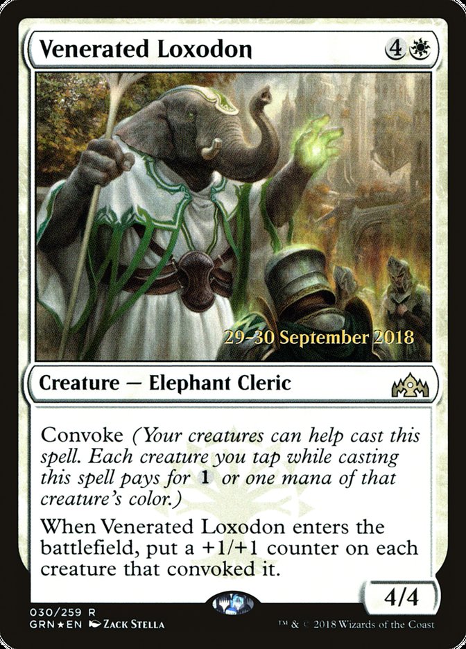 Venerated Loxodon [Guilds of Ravnica Prerelease Promos] | Deep Dive Games St. Marys