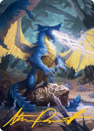 Blue Dragon Art Card (Gold-Stamped Signature) [Dungeons & Dragons: Adventures in the Forgotten Realms Art Series] | Deep Dive Games St. Marys