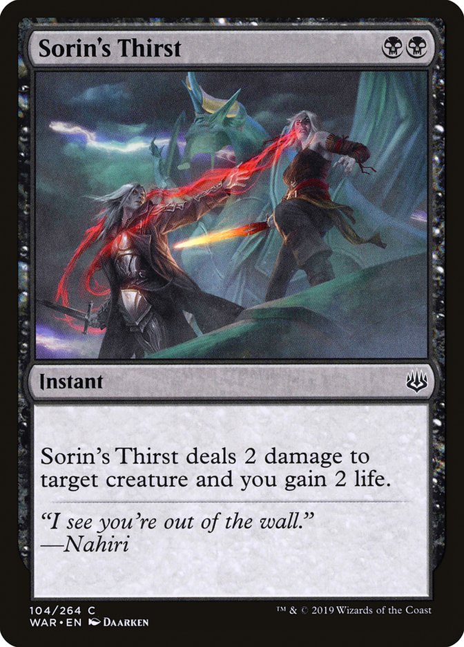 Sorin's Thirst [War of the Spark] | Deep Dive Games St. Marys