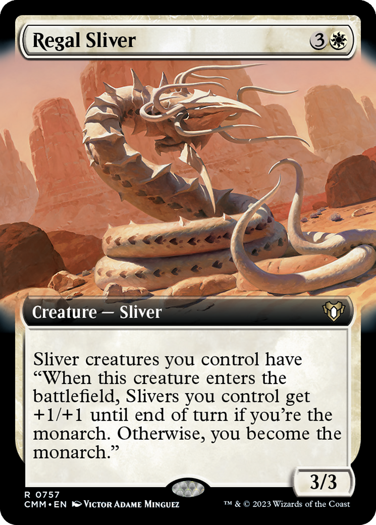 Regal Sliver (Extended Art) [Commander Masters] | Deep Dive Games St. Marys