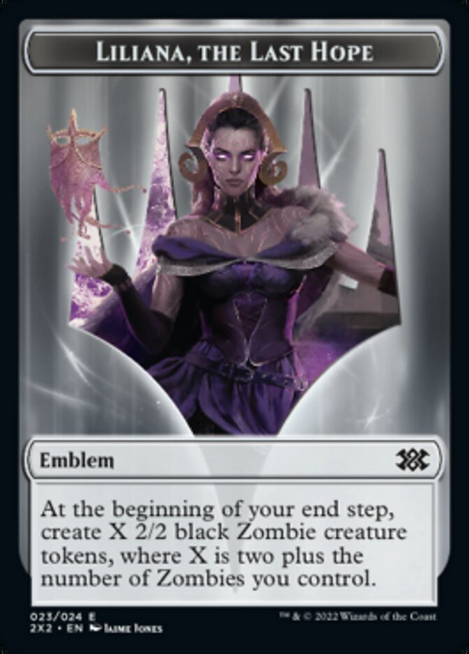 Liliana, the Last Hope Emblem // Spirit (002) Double-Sided Token [Double Masters 2022 Tokens] | Deep Dive Games St. Marys