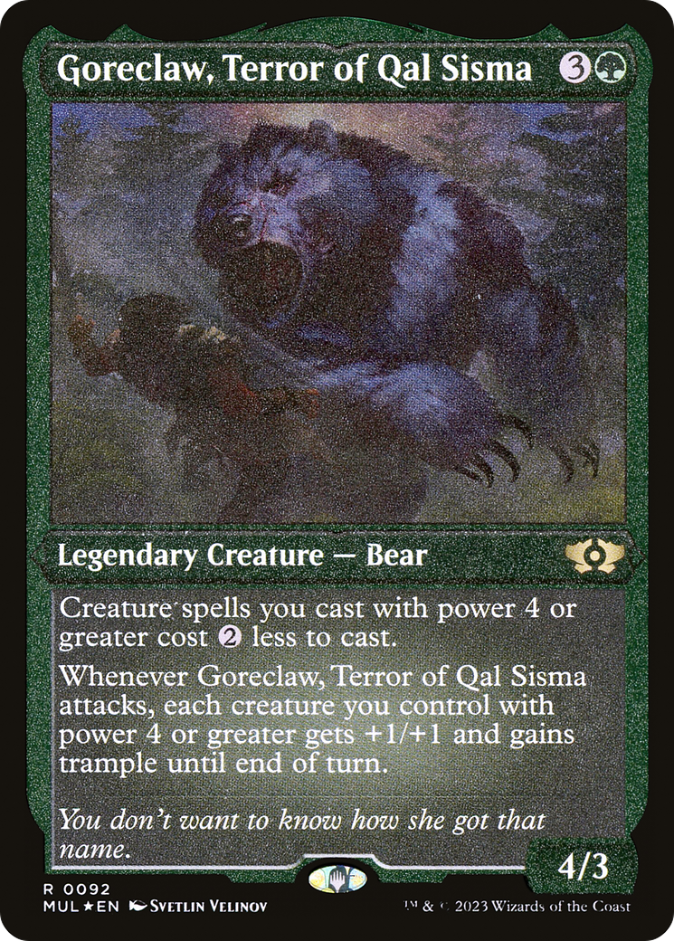 Goreclaw, Terror of Qal Sisma (Foil Etched) [Multiverse Legends] | Deep Dive Games St. Marys