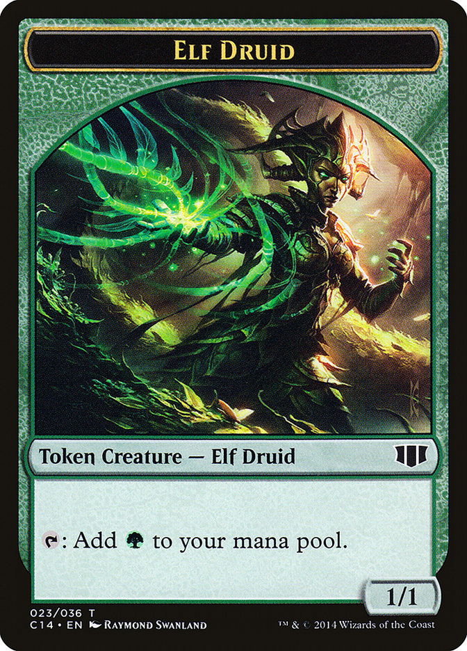 Elf Druid // Beast (020/036) Double-Sided Token [Commander 2014 Tokens] | Deep Dive Games St. Marys