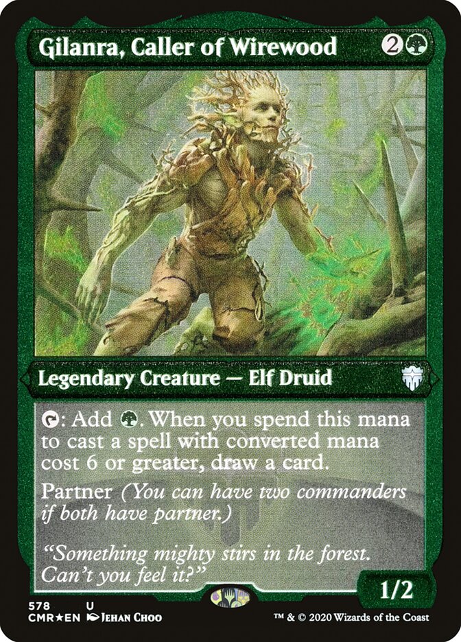 Gilanra, Caller of Wirewood (Etched) [Commander Legends] | Deep Dive Games St. Marys