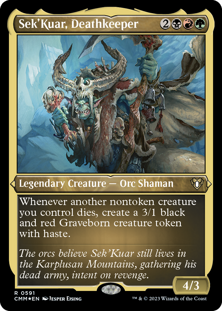 Sek'Kuar, Deathkeeper (Foil Etched) [Commander Masters] | Deep Dive Games St. Marys