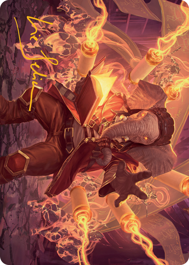 Quintorius, Loremaster Art Card (52) (Gold-Stamped Signature) [March of the Machine Art Series] | Deep Dive Games St. Marys