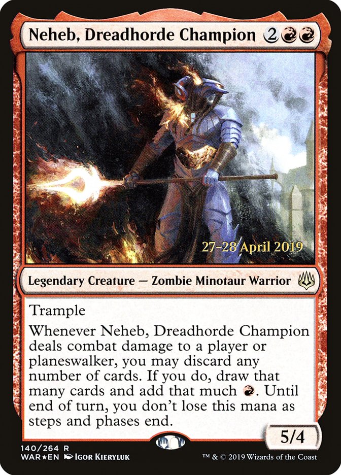 Neheb, Dreadhorde Champion [War of the Spark Prerelease Promos] | Deep Dive Games St. Marys