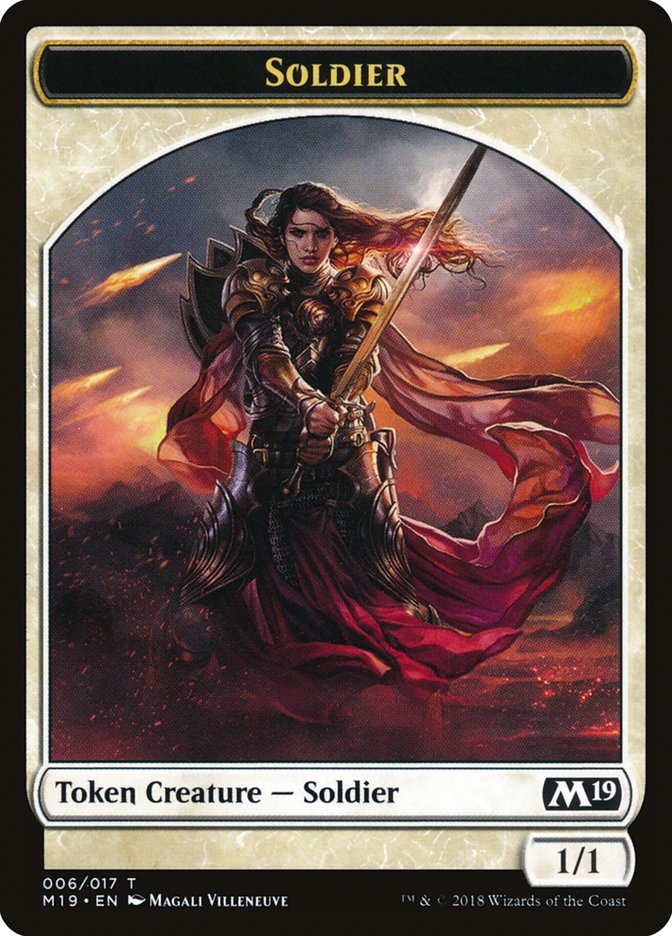 Soldier Token [Core Set 2019 Tokens] | Deep Dive Games St. Marys