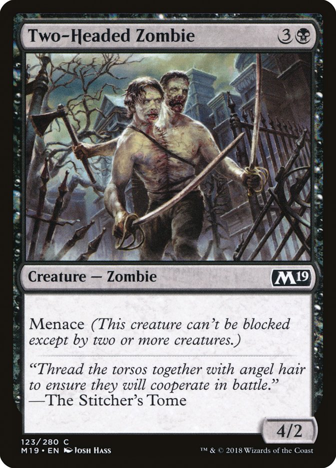 Two-Headed Zombie [Core Set 2019] | Deep Dive Games St. Marys