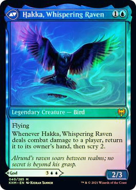 Alrund, God of the Cosmos // Hakka, Whispering Raven [Kaldheim Prerelease Promos] | Deep Dive Games St. Marys