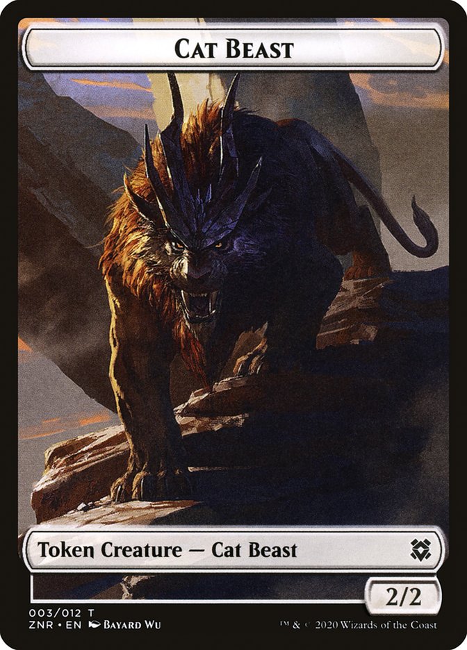 Cat Beast Token [Zendikar Rising Tokens] | Deep Dive Games St. Marys