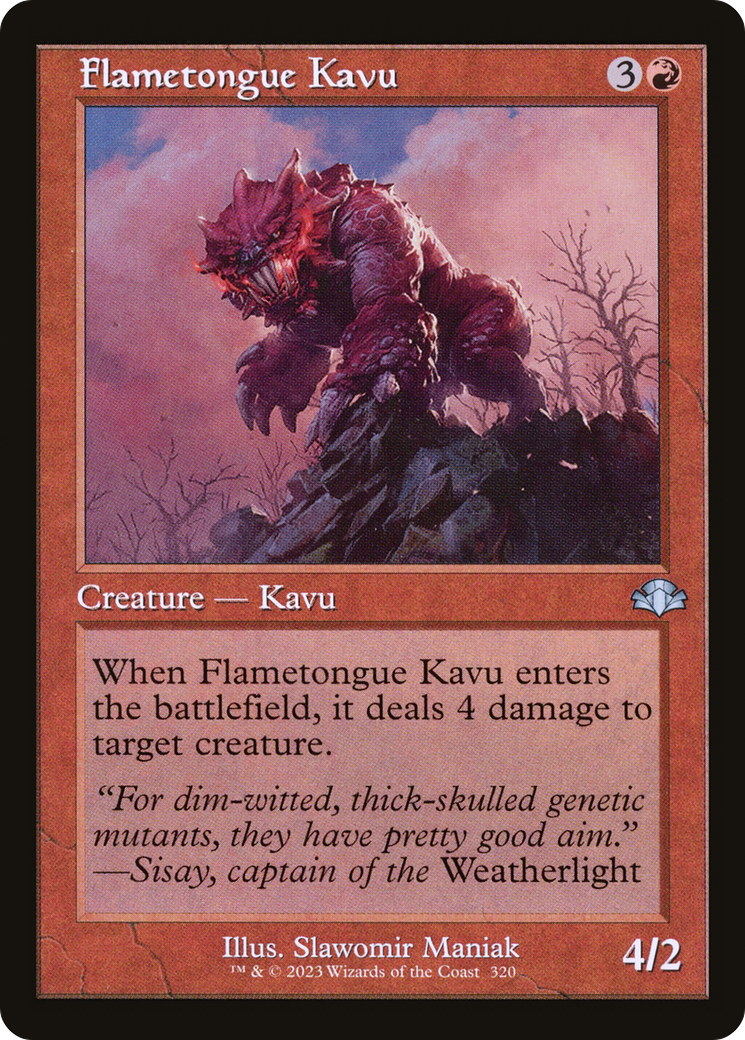 Flametongue Kavu (Retro) [Dominaria Remastered] | Deep Dive Games St. Marys