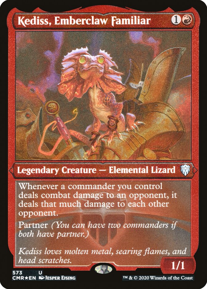 Kediss, Emberclaw Familiar (Etched) [Commander Legends] | Deep Dive Games St. Marys