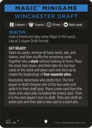 Winchester Draft (Magic Minigame) [Kamigawa: Neon Dynasty Minigame] | Deep Dive Games St. Marys