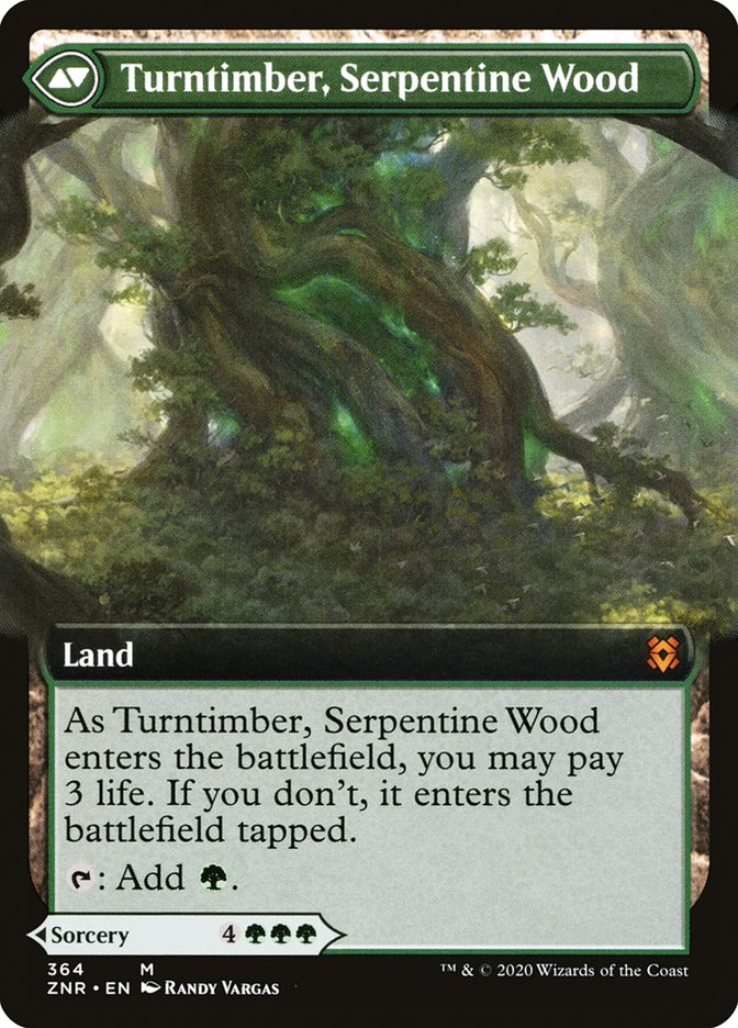 Turntimber Symbiosis // Turntimber, Serpentine Wood (Extended Art) [Zendikar Rising] | Deep Dive Games St. Marys