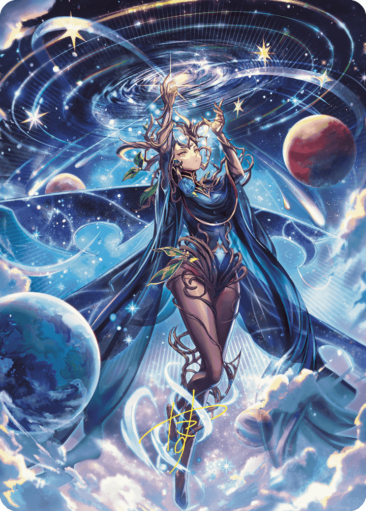 Omniscience Anime Art Card (Gold-Stamped Signature) [Wilds of Eldraine Art Series] | Deep Dive Games St. Marys