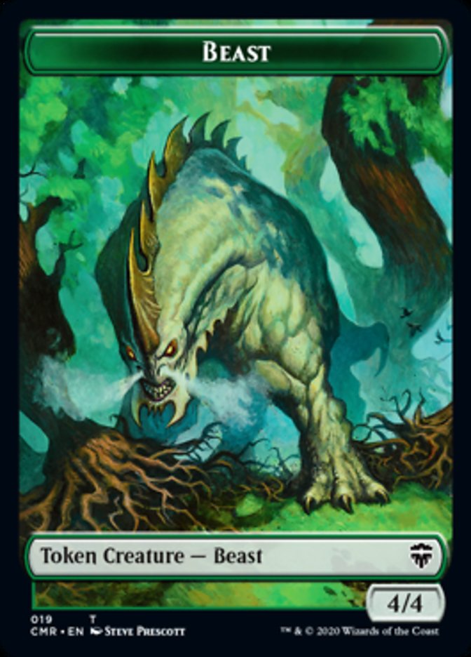 Beast (18) // Beast (19) Double-Sided Token [Commander Legends Tokens] | Deep Dive Games St. Marys