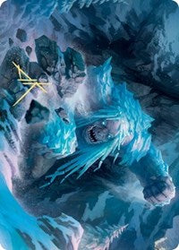 Icehide Troll Art Card (Gold-Stamped Signature) [Kaldheim Art Series] | Deep Dive Games St. Marys