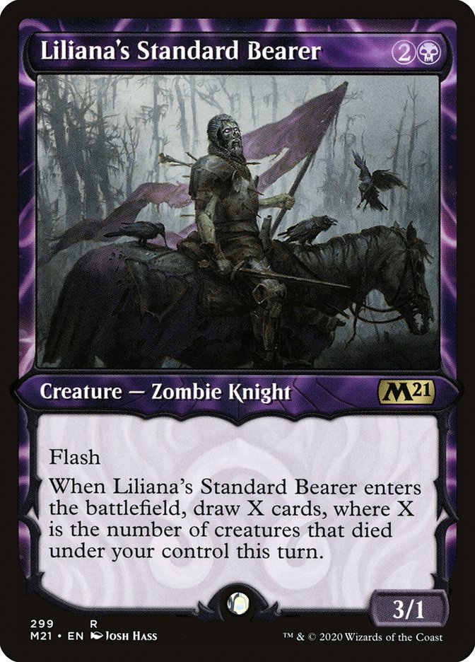 Liliana's Standard Bearer (Showcase) [Core Set 2021] | Deep Dive Games St. Marys