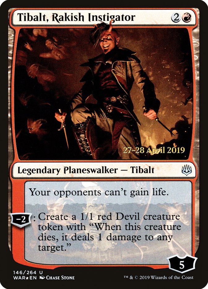 Tibalt, Rakish Instigator [War of the Spark Prerelease Promos] | Deep Dive Games St. Marys