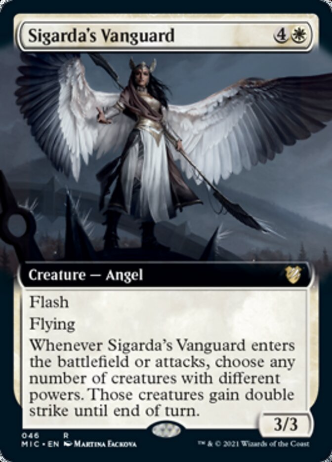 Sigarda's Vanguard (Extended Art) [Innistrad: Midnight Hunt Commander] | Deep Dive Games St. Marys