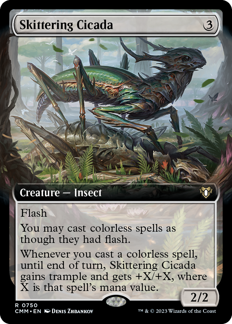 Skittering Cicada (Extended Art) [Commander Masters] | Deep Dive Games St. Marys