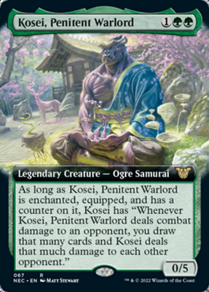 Kosei, Penitent Warlord (Extended Art) [Kamigawa: Neon Dynasty Commander] | Deep Dive Games St. Marys