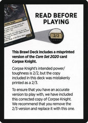 Corpse Knight Reminder Card (Knights' Charge Brawl Deck) [Core Set 2020 Tokens] | Deep Dive Games St. Marys