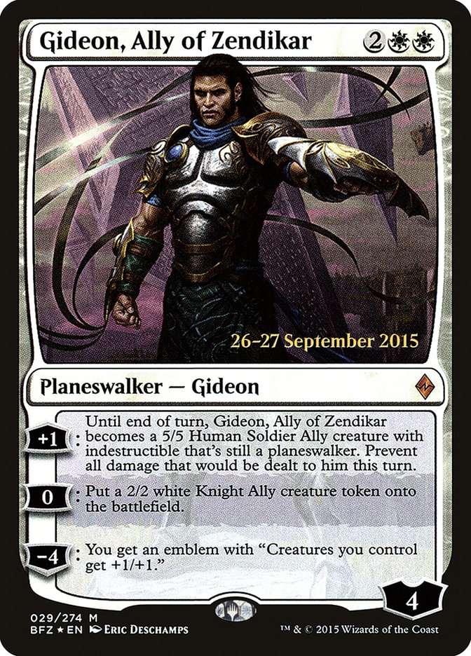 Gideon, Ally of Zendikar [Battle for Zendikar Prerelease Promos] | Deep Dive Games St. Marys