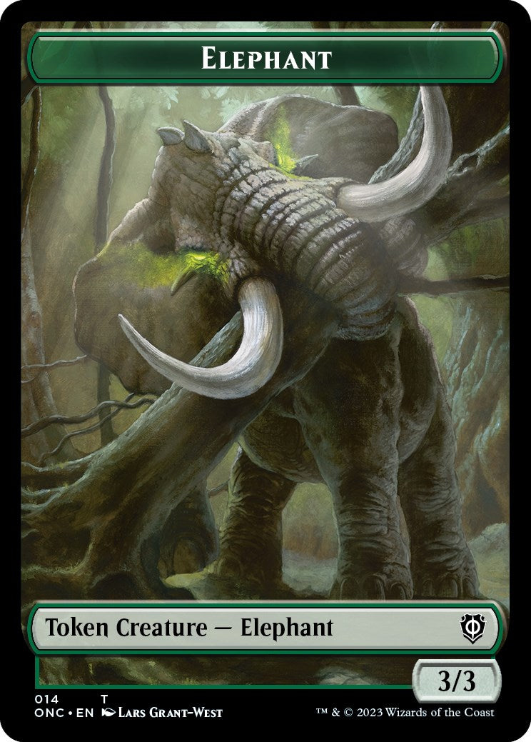 Human Soldier // Elephant Double-Sided Token [Phyrexia: All Will Be One Commander Tokens] | Deep Dive Games St. Marys