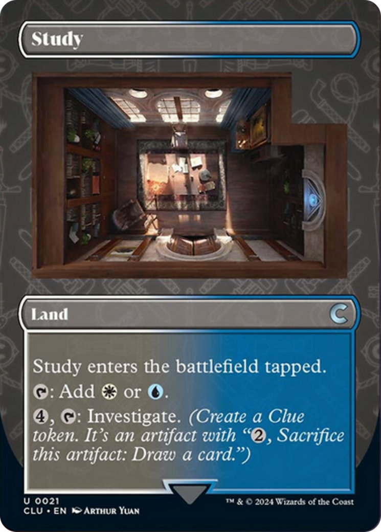 Study (Borderless) [Ravnica: Clue Edition] | Deep Dive Games St. Marys