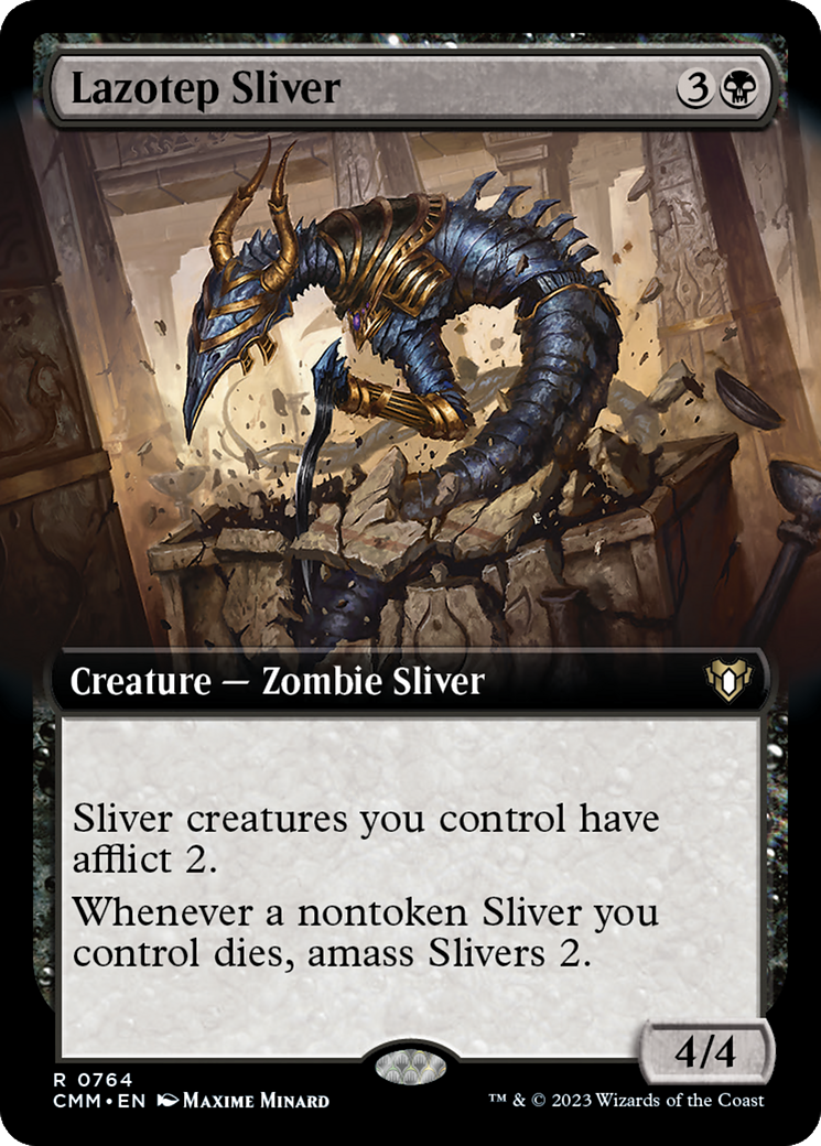 Lazotep Sliver (Extended Art) [Commander Masters] | Deep Dive Games St. Marys