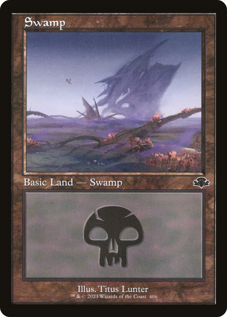 Swamp (406) (Retro) [Dominaria Remastered] | Deep Dive Games St. Marys