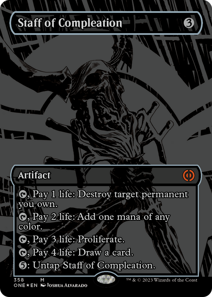 Staff of Compleation (Oil Slick Raised Foil) [Phyrexia: All Will Be One] | Deep Dive Games St. Marys