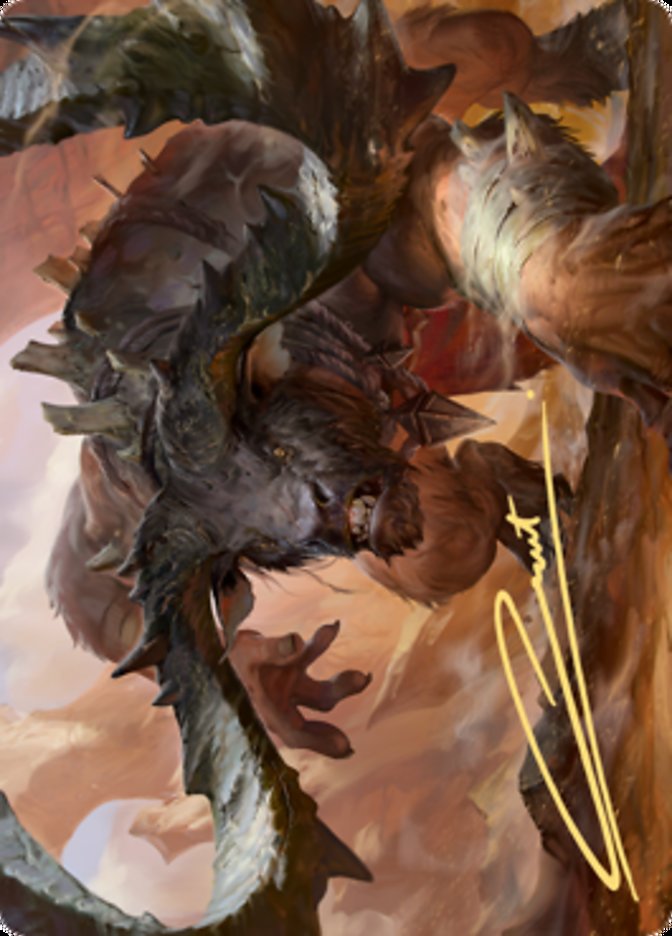 Moraug, Fury of Akoum Art Card (Gold-Stamped Signature) [Zendikar Rising Art Series] | Deep Dive Games St. Marys