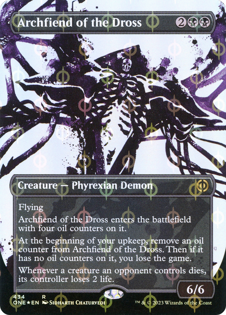 Archfiend of the Dross (Borderless Ichor Step-and-Compleat Foil) [Phyrexia: All Will Be One] | Deep Dive Games St. Marys