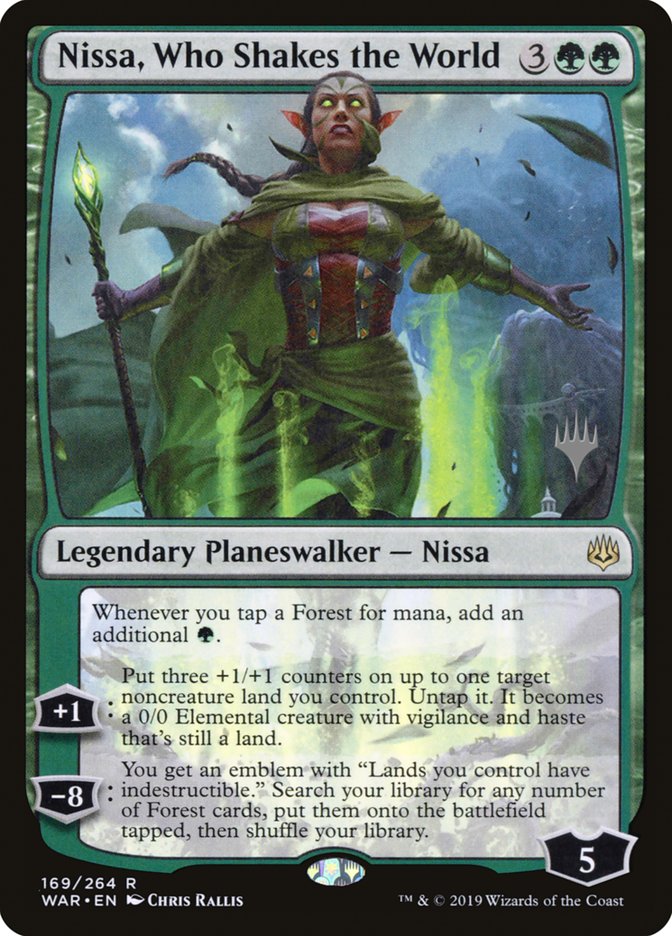 Nissa, Who Shakes the World (Promo Pack) [War of the Spark Promos] | Deep Dive Games St. Marys