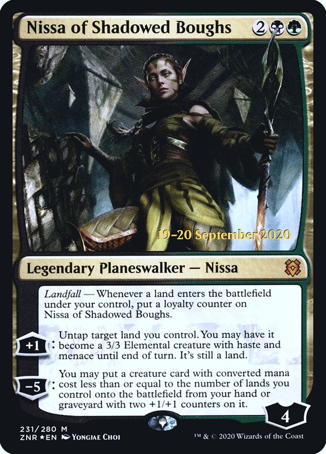 Nissa of Shadowed Boughs [Zendikar Rising Prerelease Promos] | Deep Dive Games St. Marys