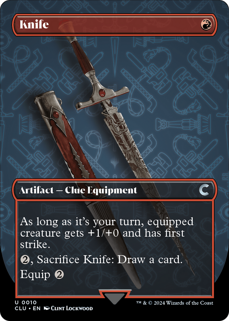 Knife (Borderless) [Ravnica: Clue Edition] | Deep Dive Games St. Marys