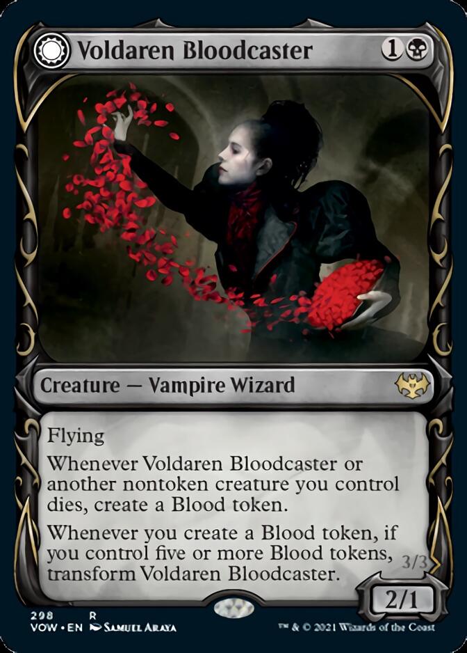 Voldaren Bloodcaster // Bloodbat Summoner (Showcase Fang Frame) [Innistrad: Crimson Vow] | Deep Dive Games St. Marys