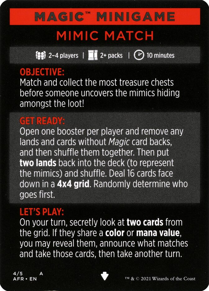 Mimic Match (Magic Minigame) [Dungeons & Dragons: Adventures in the Forgotten Realms Minigame] | Deep Dive Games St. Marys