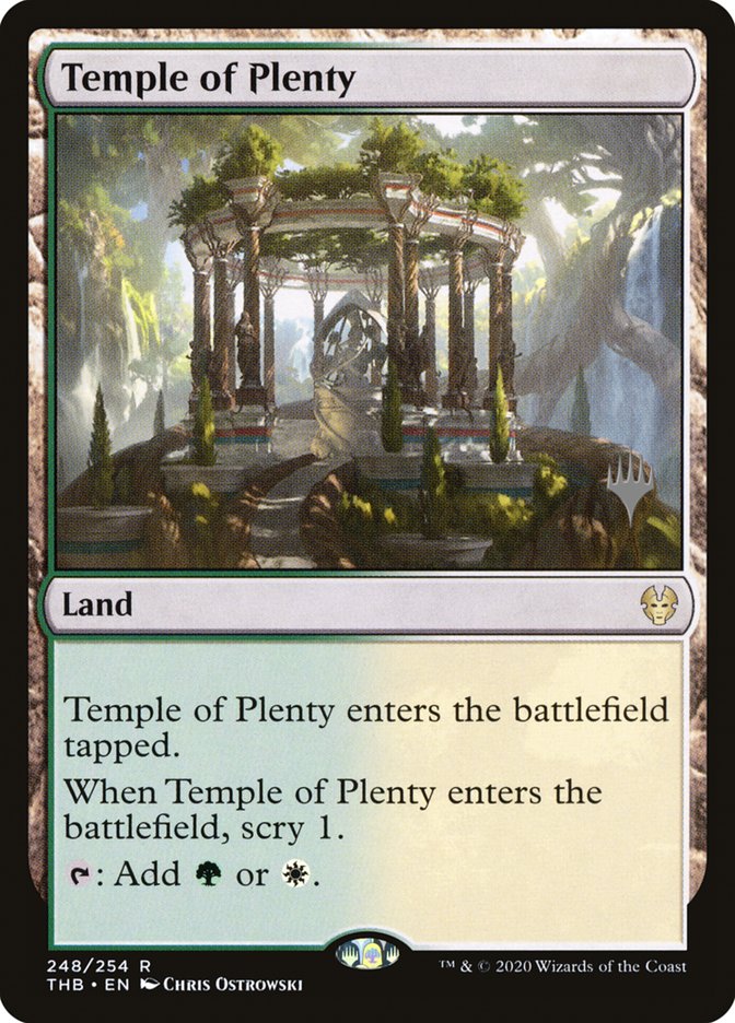 Temple of Plenty (Promo Pack) [Theros Beyond Death Promos] | Deep Dive Games St. Marys