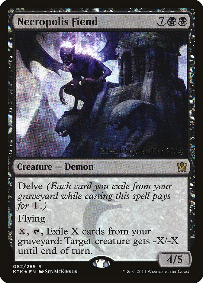 Necropolis Fiend [Khans of Tarkir Prerelease Promos] | Deep Dive Games St. Marys