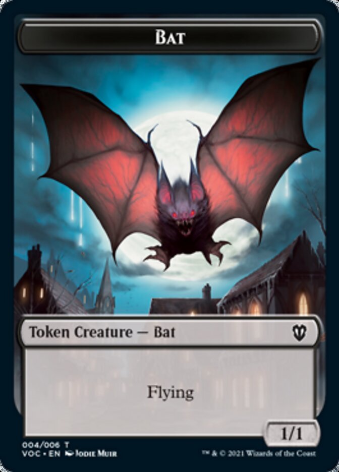 Blood // Bat Double-Sided Token [Innistrad: Crimson Vow Commander Tokens] | Deep Dive Games St. Marys